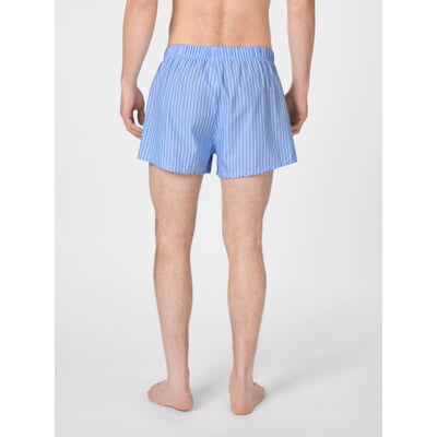 Herren-Boxershorts gewebt, Hellbau-Weiß