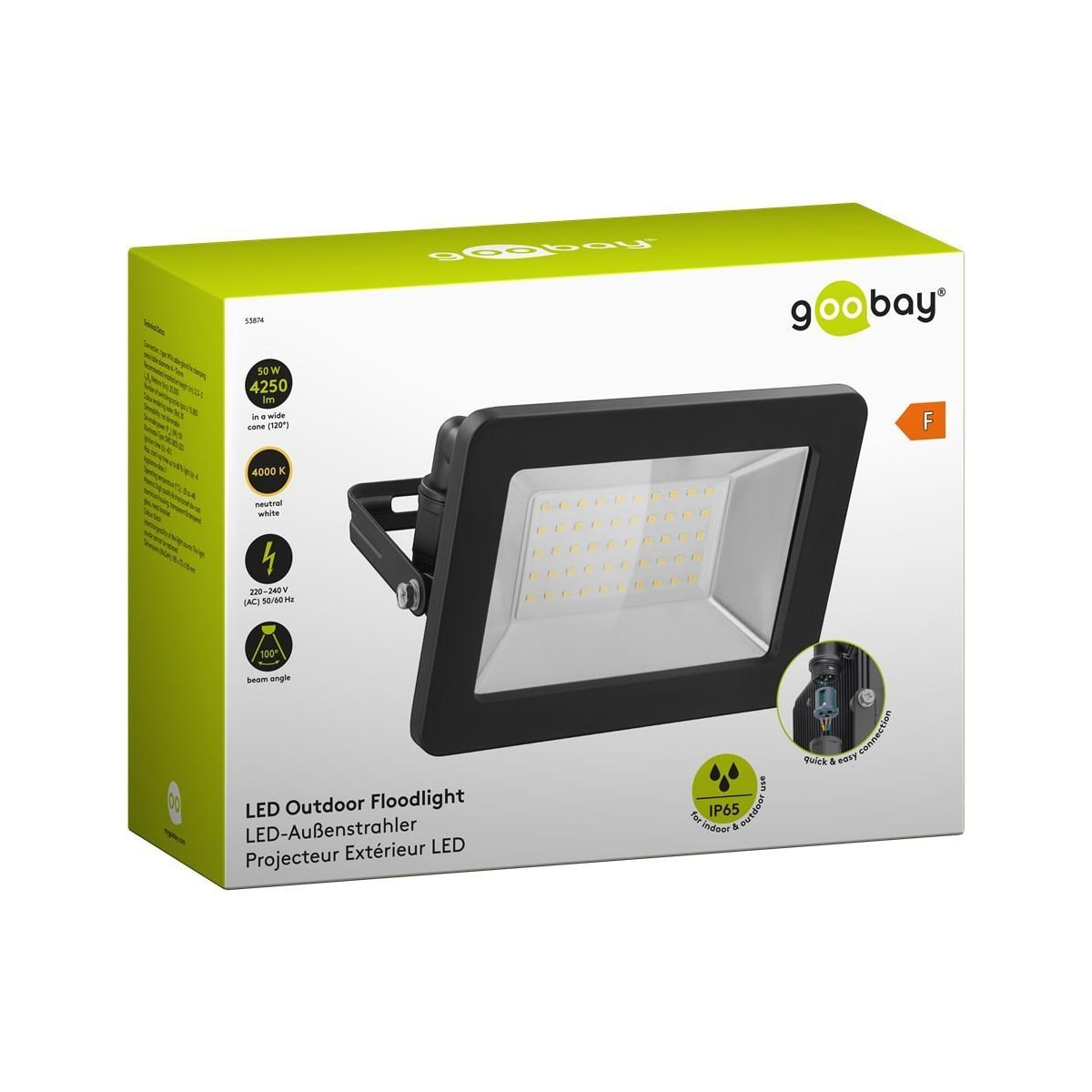 Goobay LED-spotlight for utendørs bruk, 50 W
