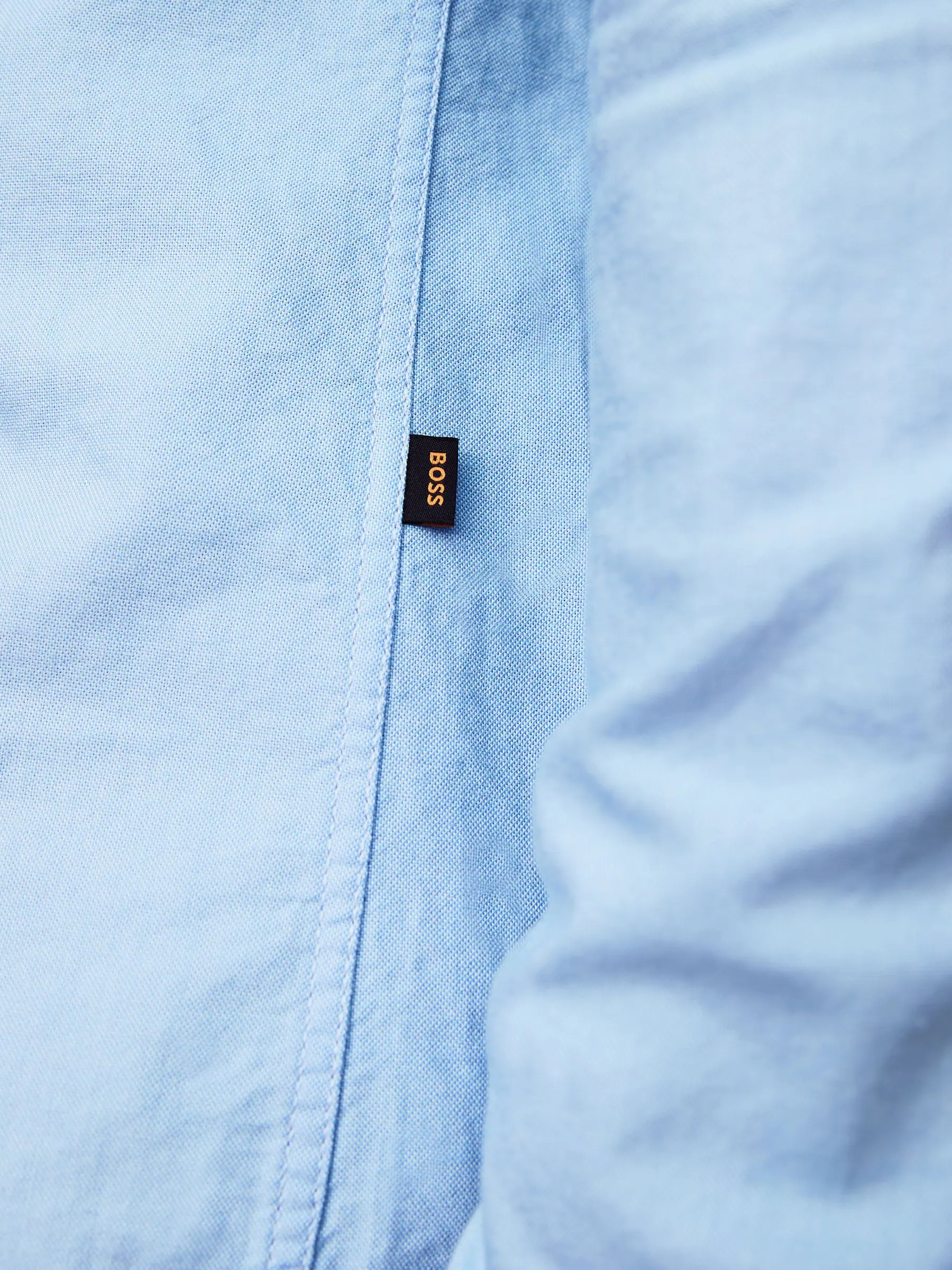 Gegrond blauw - BOSS Regular Fit Button Down Cotton Shirt