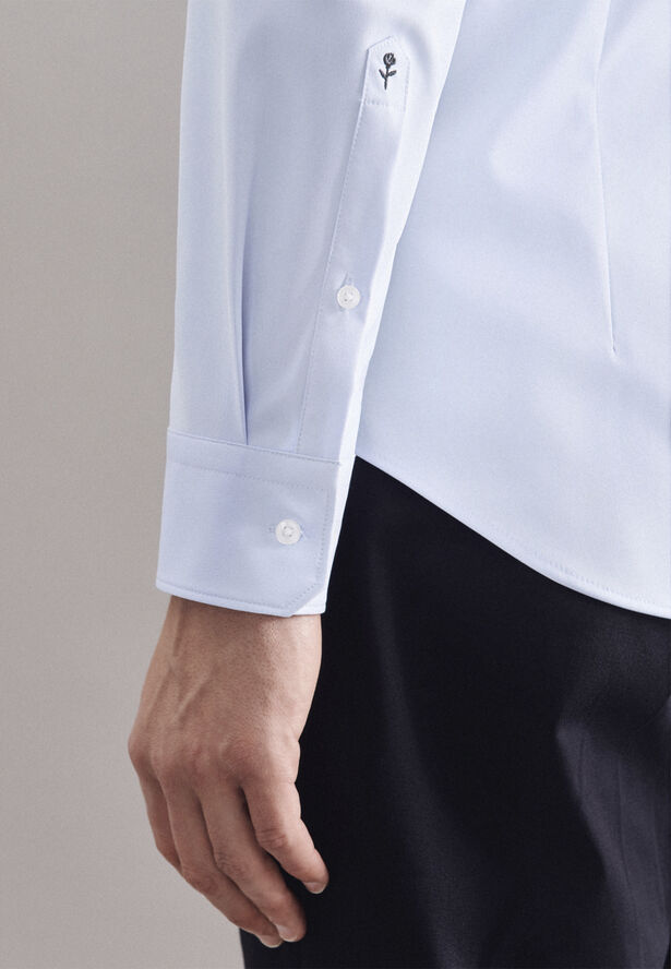 Seidensticker Performance shirt Slim Long sleeve Kent-Collar Uni Blue