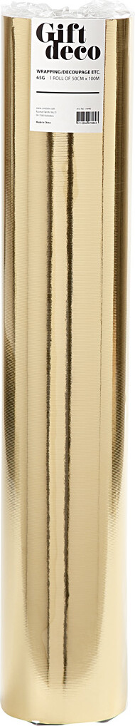 Gavepapir - Guld Ensfarvet - B 50 CM - 65 G - 100 M
