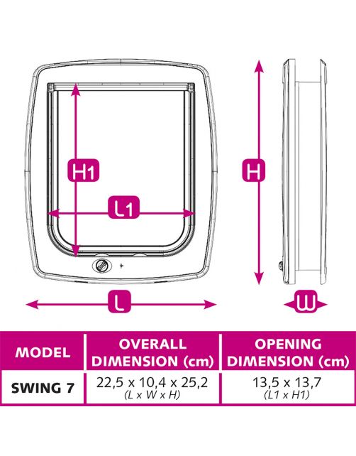 Ferplast Dierenluik Swing Wit - Kattenluik