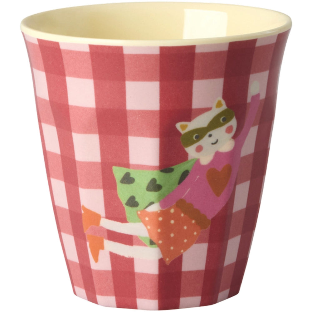 Køb Rice Melamin Kids Kop Med Hero Print - Pink - Small - 6 Pak - 160 Ml