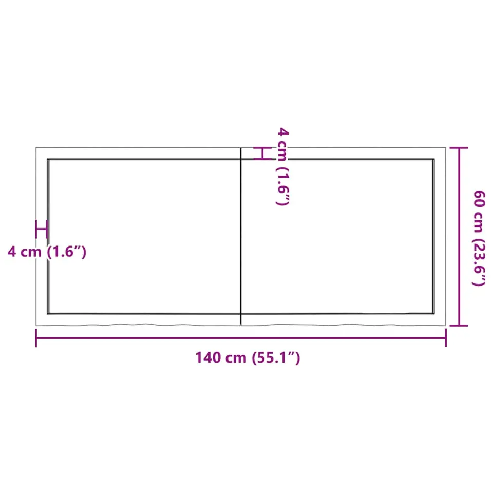 vidaXL - Tafelblad - Bruin - Hout - 140 x 60 x 6 cm