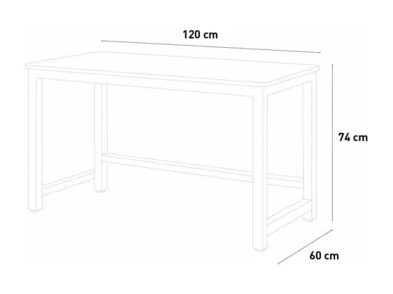 Bureau moderne noir 120x60cm design minimaliste FLISS