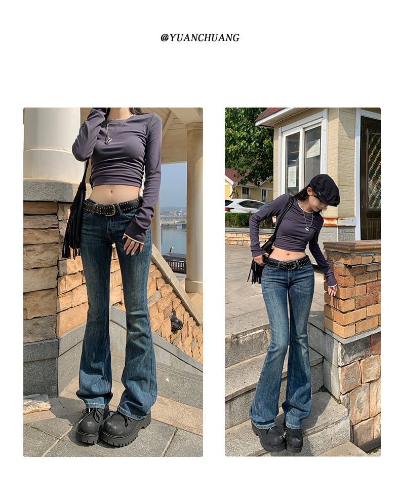 Faiar - Low Rise Washed Bootcut Jeans (diverse ontwerpen)