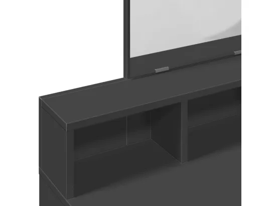 Coiffeuse avec miroir noir 80x41x144,5 cm