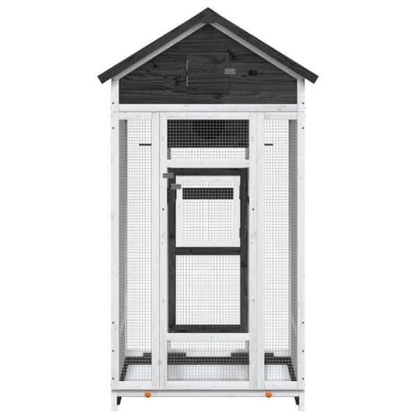 vidaXL Fuglehus grå 91,5x53x170 cm heltre furu