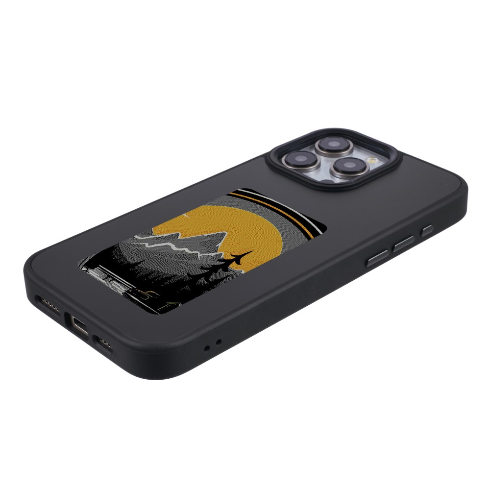 iPhone 14 Pro Max Hybrid Hülle TPU Bumper mit Acryl Rückseite   DIY E-Ink Display mit NFC Technologie - Schwarz