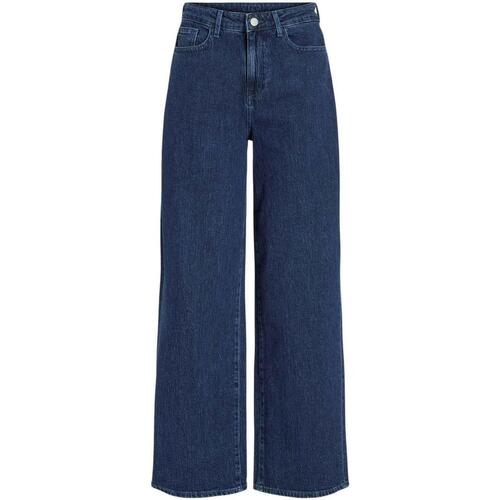 Vila - VIFREYA HW WIDE PRESS JEANS Azul