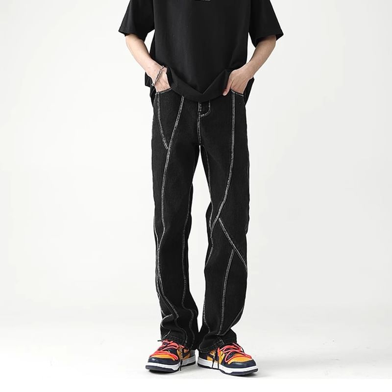Chuoku - Mid Rise Washed Flared Jeans