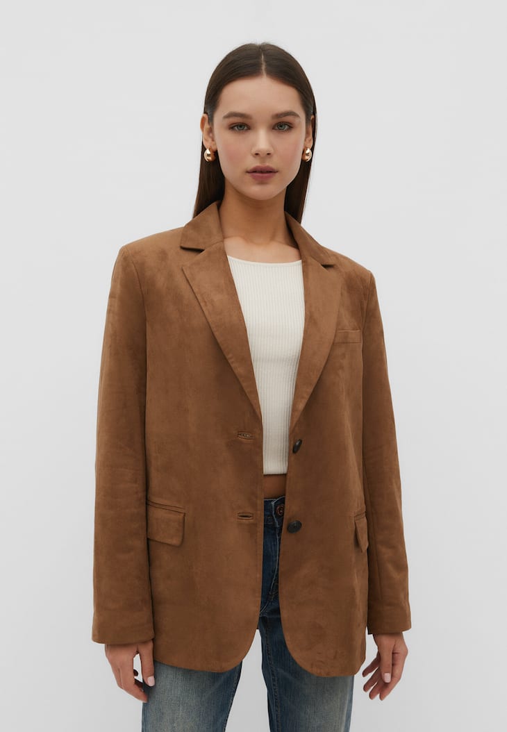 Blazer de camurça sintética