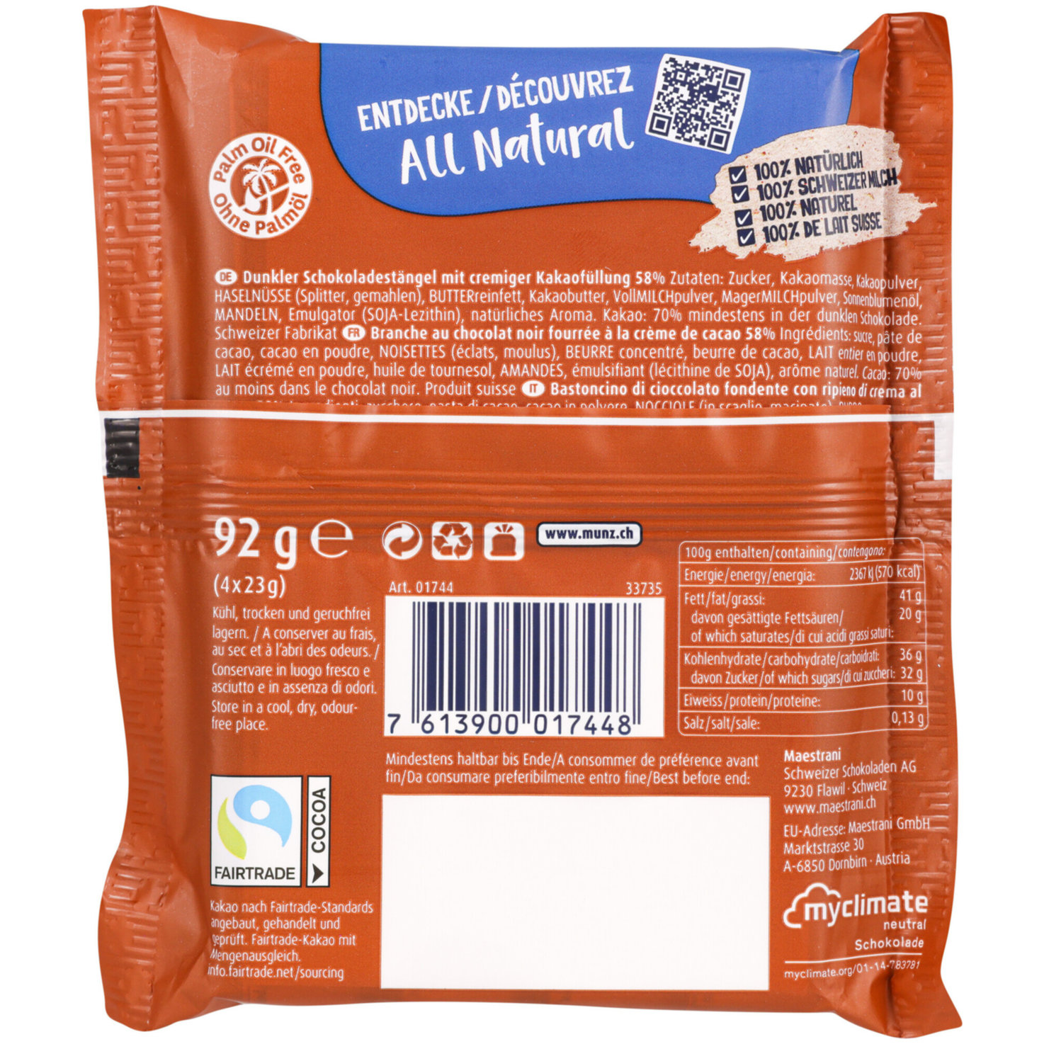 Munz Prügeli Extra Kakao 4x23g