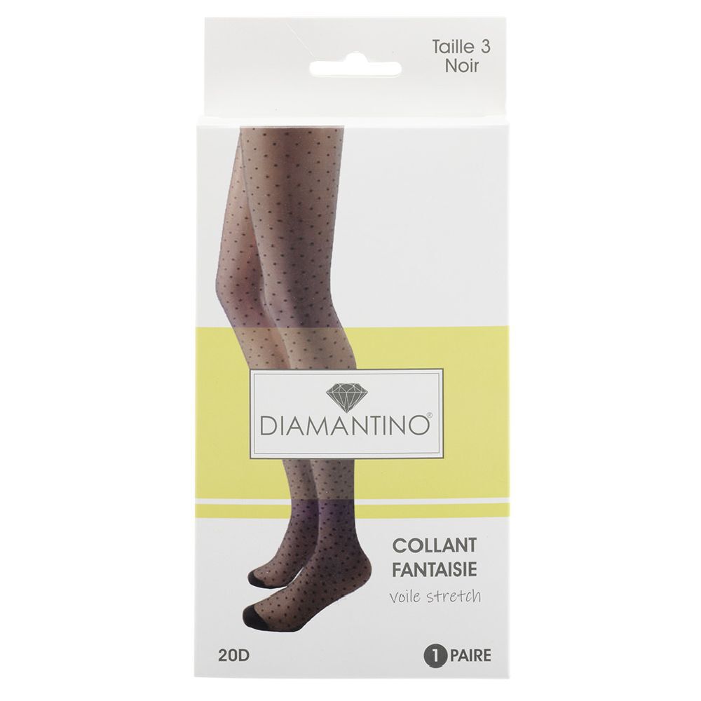 Collant voile fantaisie noir 20D