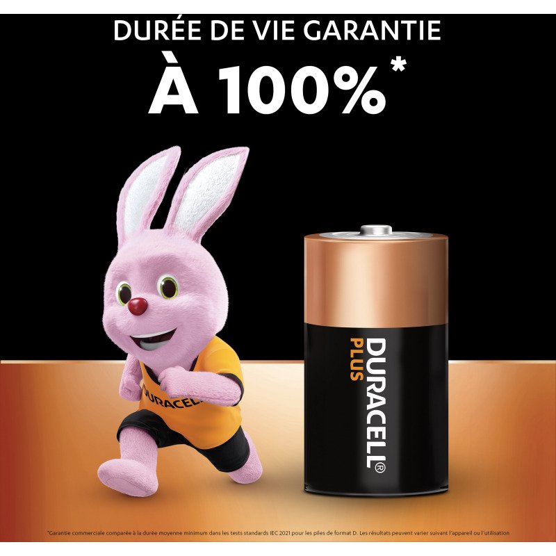 Duracell Plus - Pack de 4 piles Alcalines D/LR20 - 1,5V