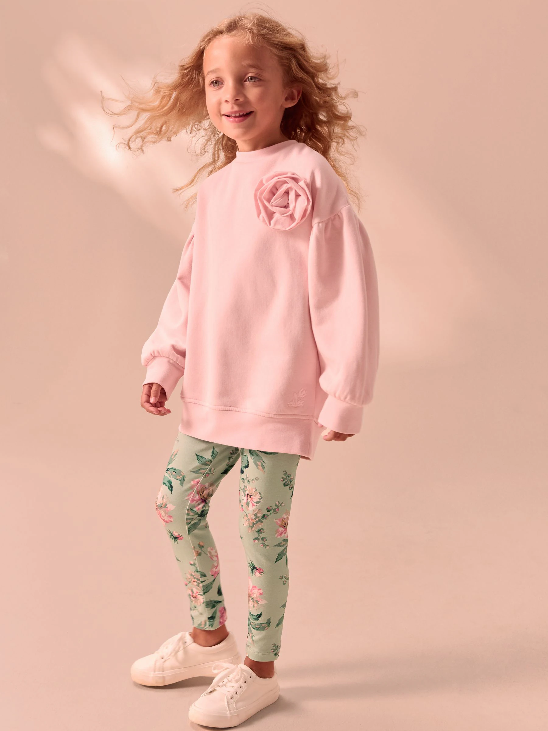 Roze/groen - Laura Ashley Sweatshirt and Leggings Set