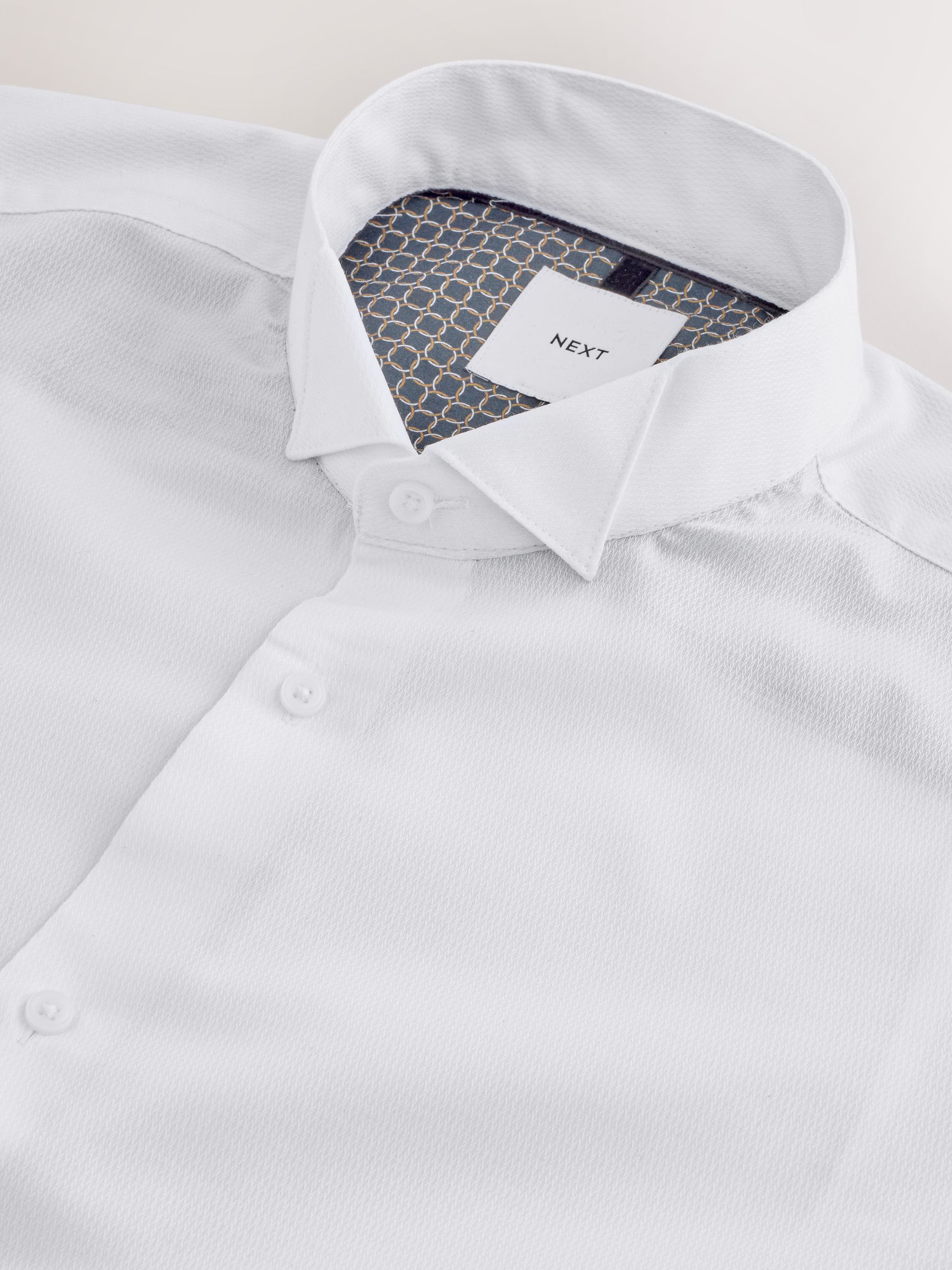Wit - Normale Pasvorm - Wing Collar Occasion Long Sleeve Shirt