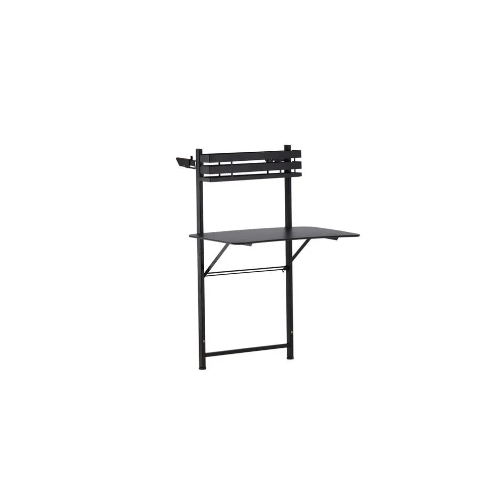 Balkontafel Zwart Metaal - 77x57x120cm - Opklapbaar - Borneo
