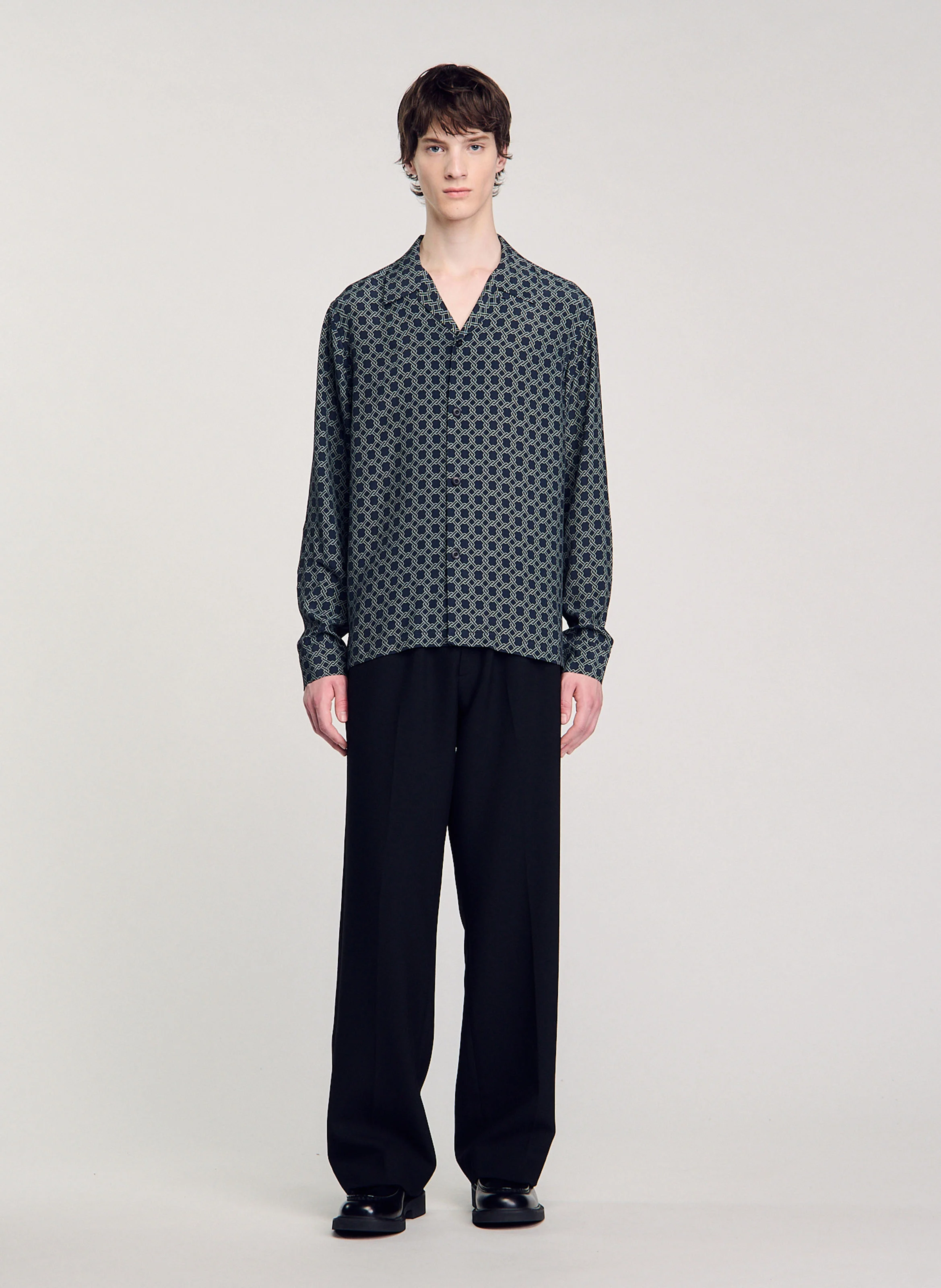 Chemise ample imprimée | Bleu