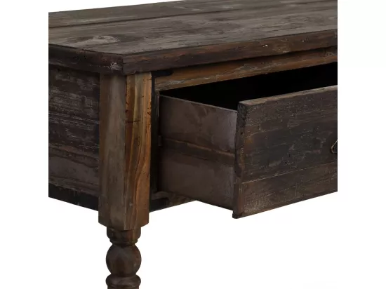 Hall en bois vieilli avec 3 tiroirs et 1 étagère 184,5x50x86,8