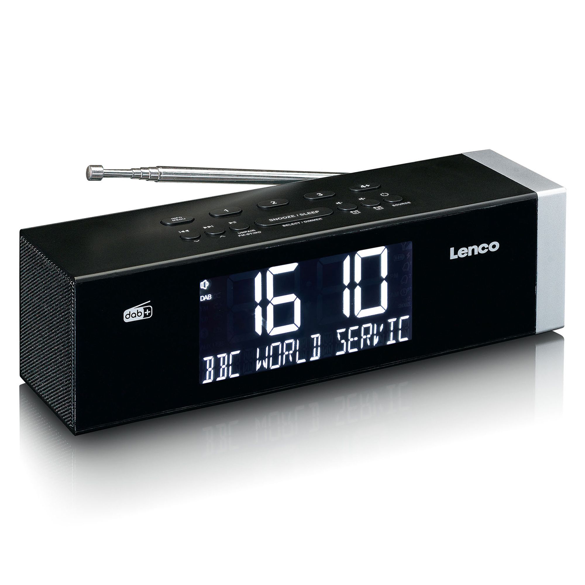 Lenco CR-640BK Stereo FM wekkerradio