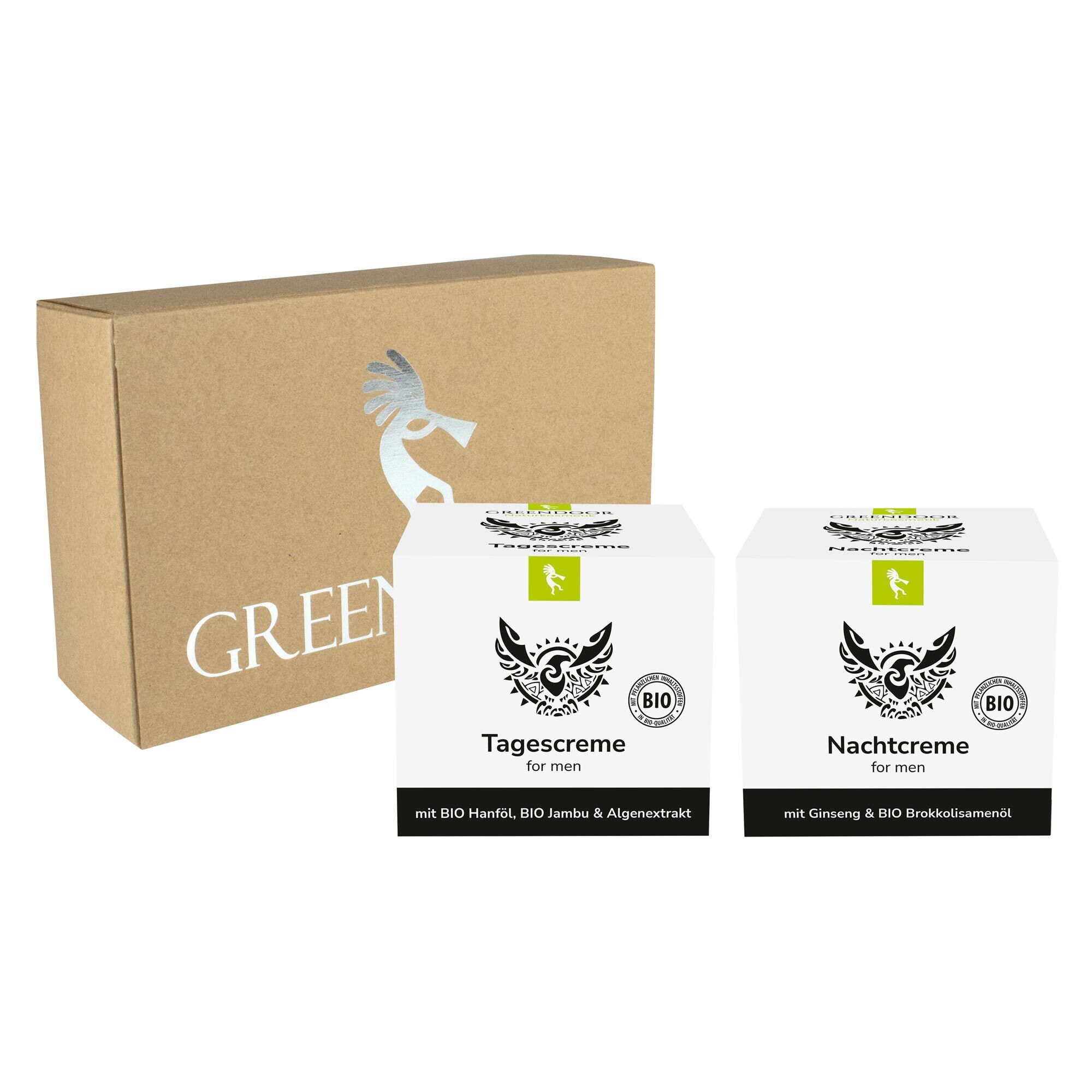 GREENDOOR Geschenk Set  Tages- und Nachtcreme men
