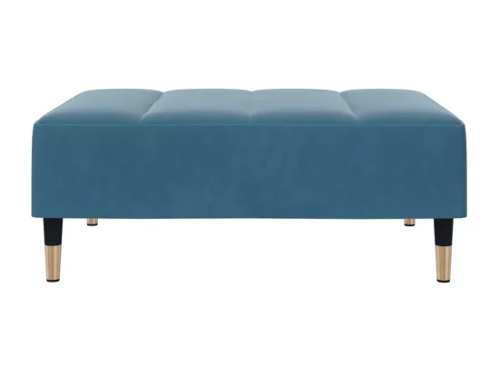 Repose-pied bleu 77x55x31 cm velours