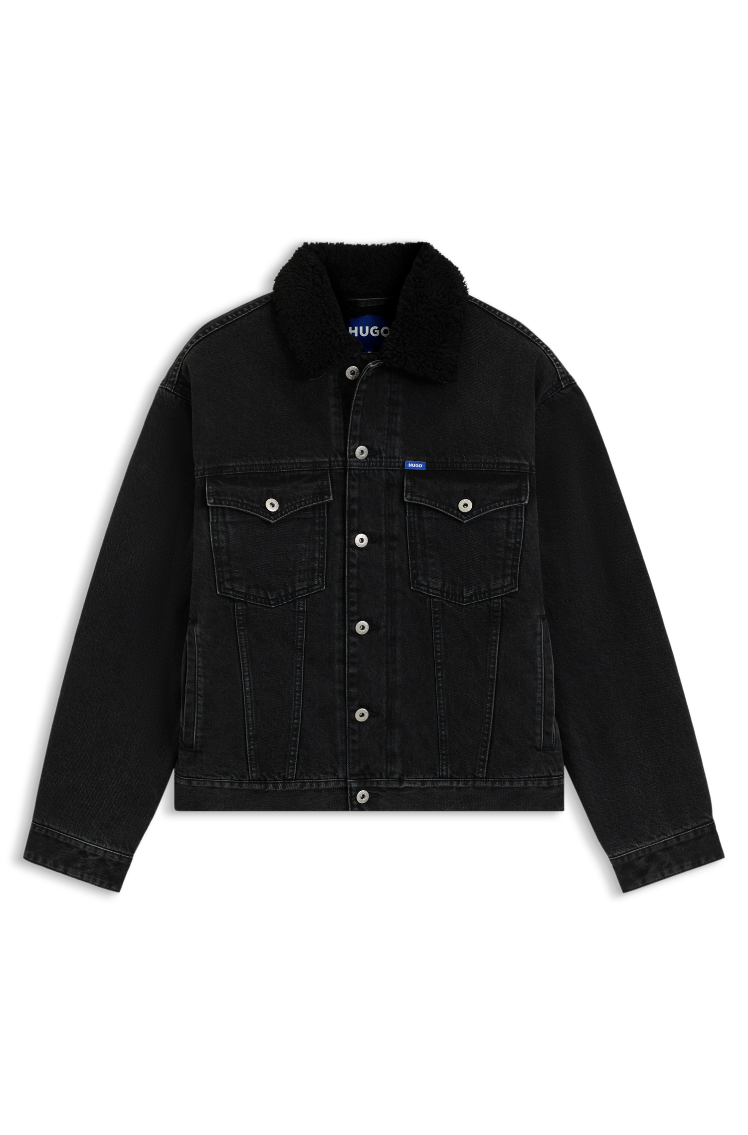 HUGO Blue Jeansjacke »Dex« warm gefüttert, regular fit, stone washed