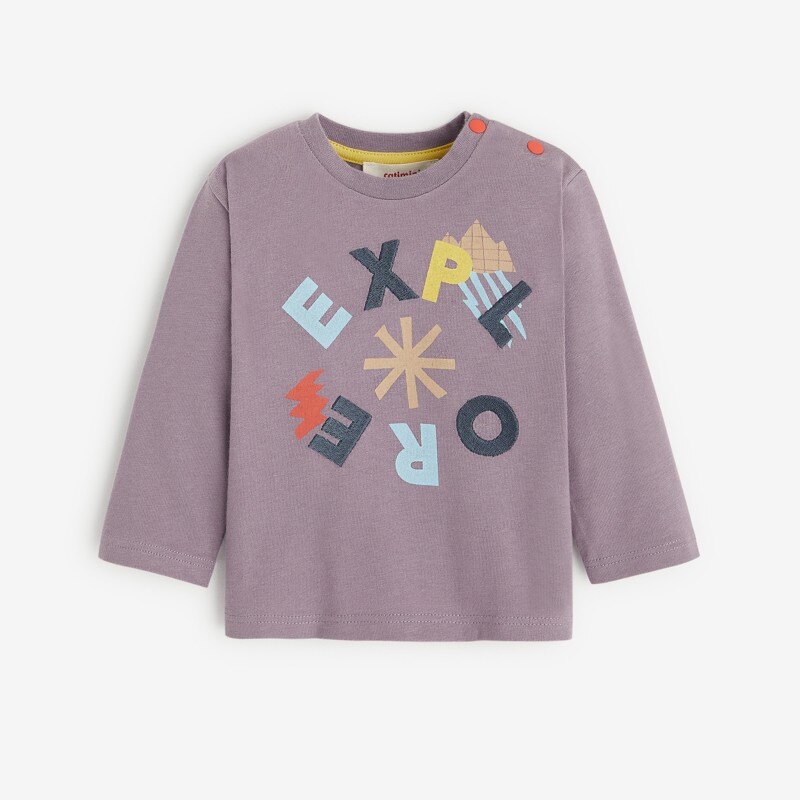 T-shirt bébé garçon violet en coton biologique Catimini Mauve Violet