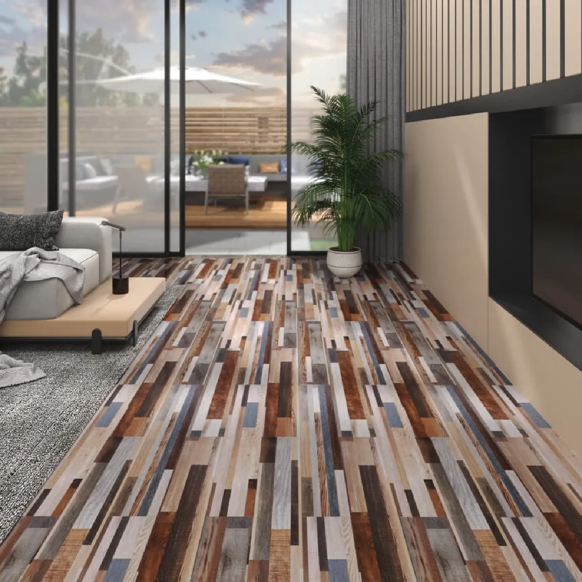vidaXL Dalles PVC autoadhésif 5,02 m² - Multicolore