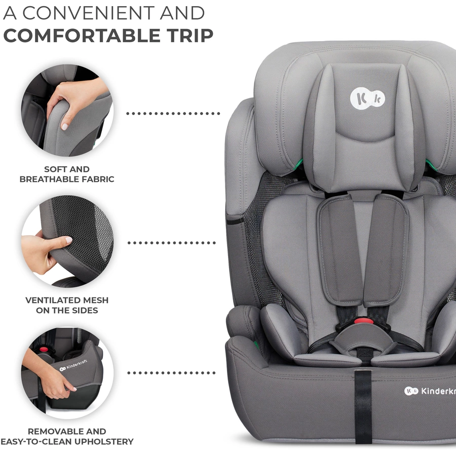 Kinderkraft Autokindersitz Comfort Up i-Size 76 bis 150 cm grau
