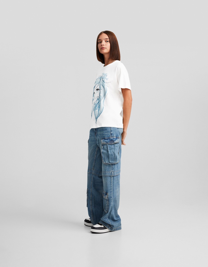 Camiseta de manga curta com estampa