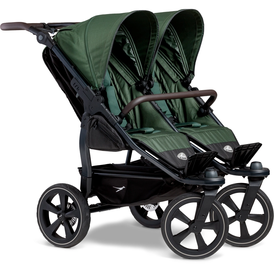 tfk Zwillingskinderwagen Duo 2 mit Luftkammer-Set Olive