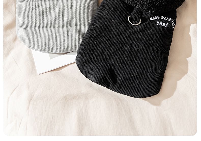 Cissilli - Corduroy Pet Top met capuchon en letters