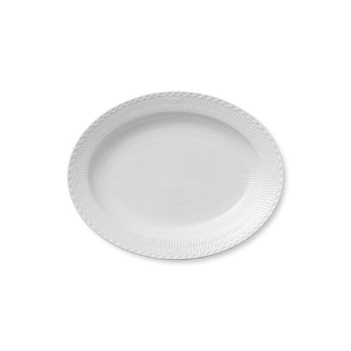 Royal Copenhagen Hvid Halvblonde Serveringsfad, 30x36,5 cm