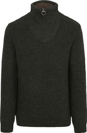 Barbour New Tyne Zip Trui Wol Olijfgroen MKN0790-OL51 kopen