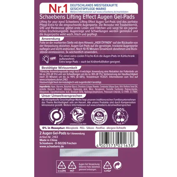 Lifting Effect Augen Gel-Pads