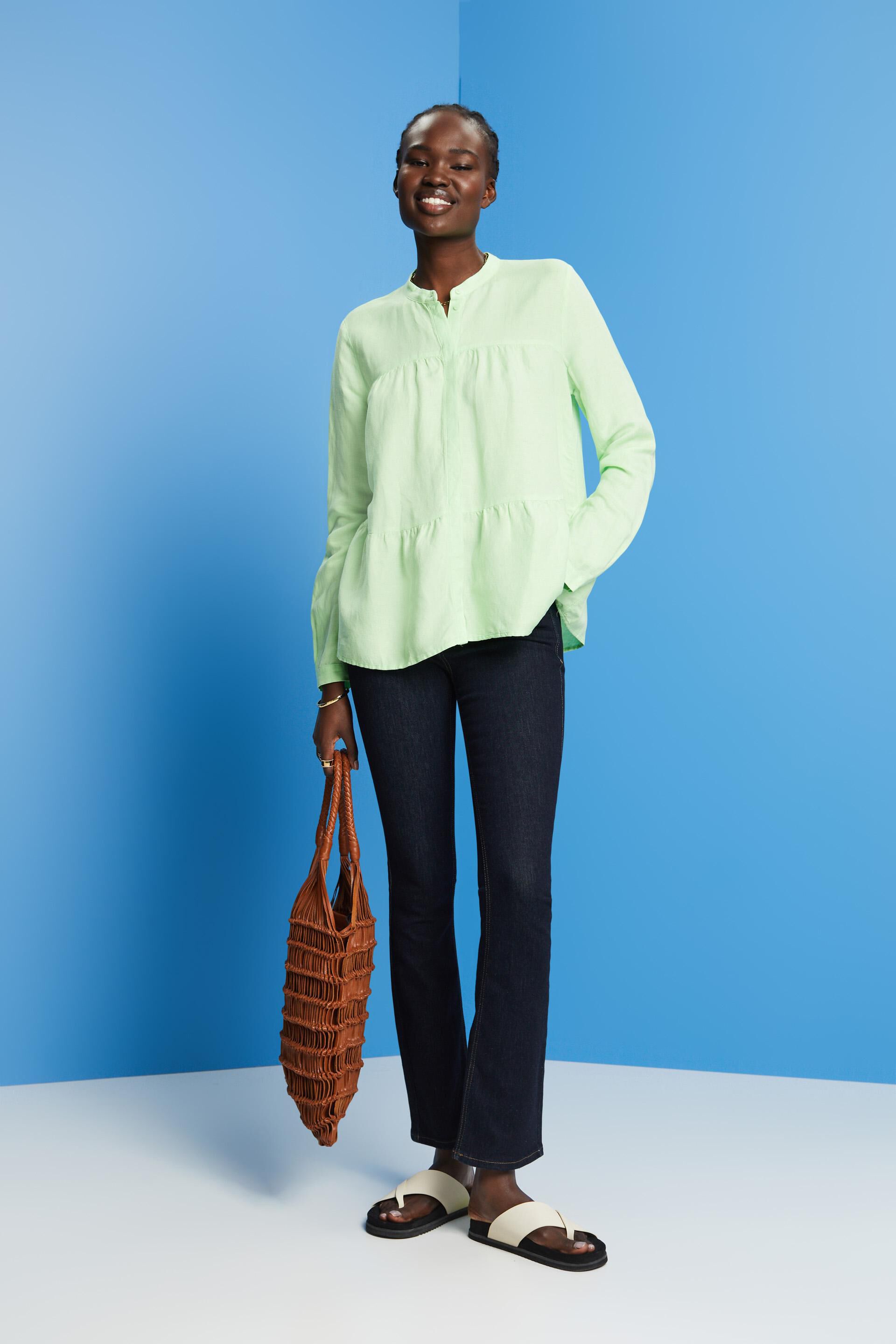 Blouse en lin mélangé