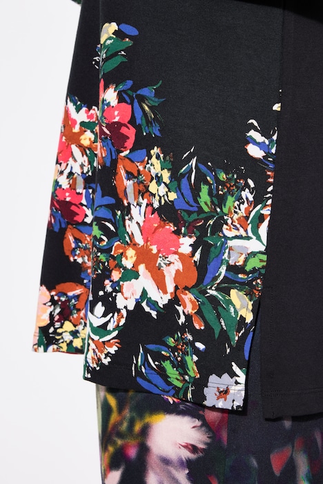 T-Shirt, Classic Fit, Blüten-Motiv, Langarm