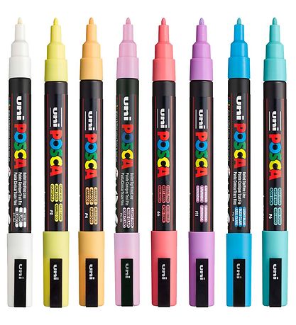 Posca Tuscher - PC-3M - 8 stk. - Afd?mpede Farver