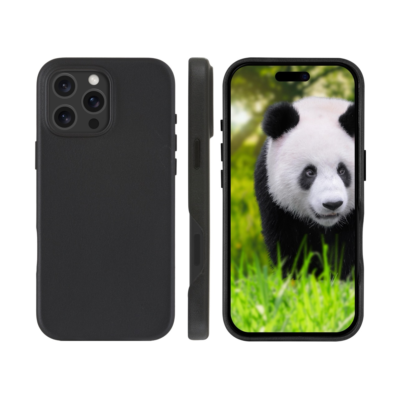 iPhone 16 Pro Max MagSafe Echtleder Hardcase Hülle Roskilde Recycled (RO67GTBL6353) - Schwarz