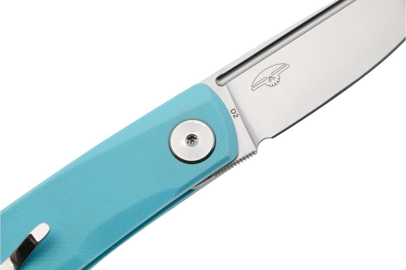 Real Steel Luna Lite 7043 Satin D2, Blue G10, zakmes