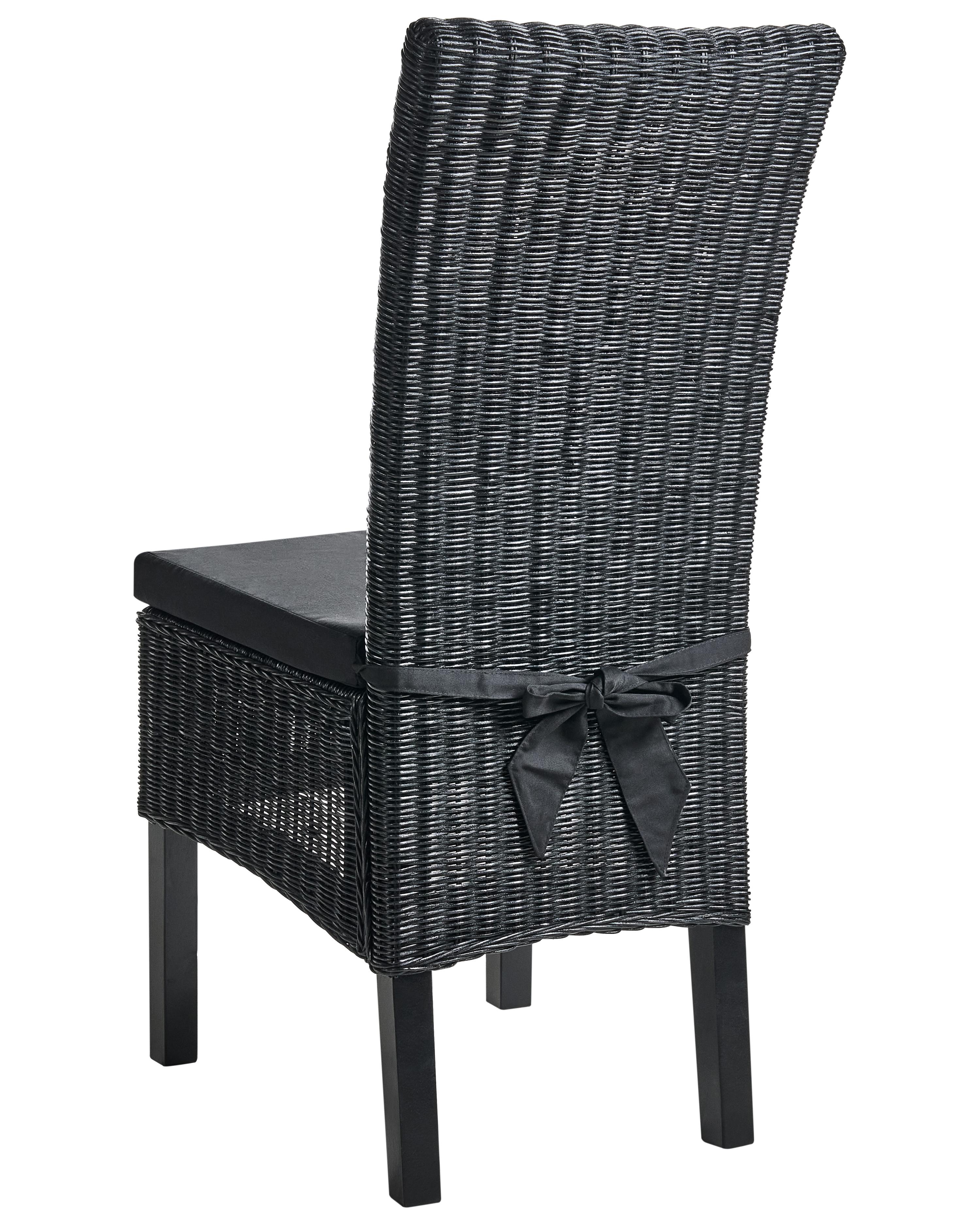 Set van 2 eetkamerstoelen ANDES Rotan Zwart