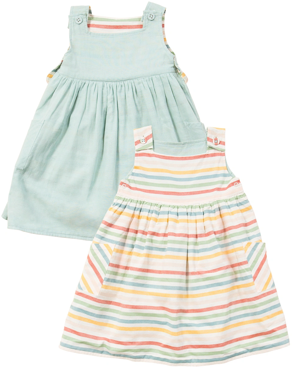 Wende-Trägerkleid RAINBOW STRIPES in bunt