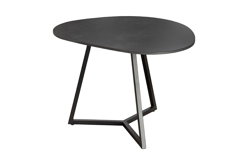 Design Couchtisch MARVELOUS 70cm anthrazit Marmor Keramik schwarzes Metall