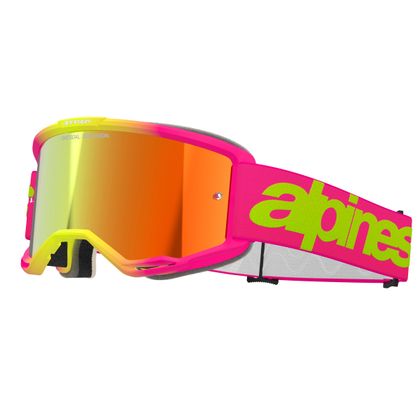 Masque cross Alpinestars VISION 5 WORDMARK IRIDIUM 2025 - Rose / Jaune
