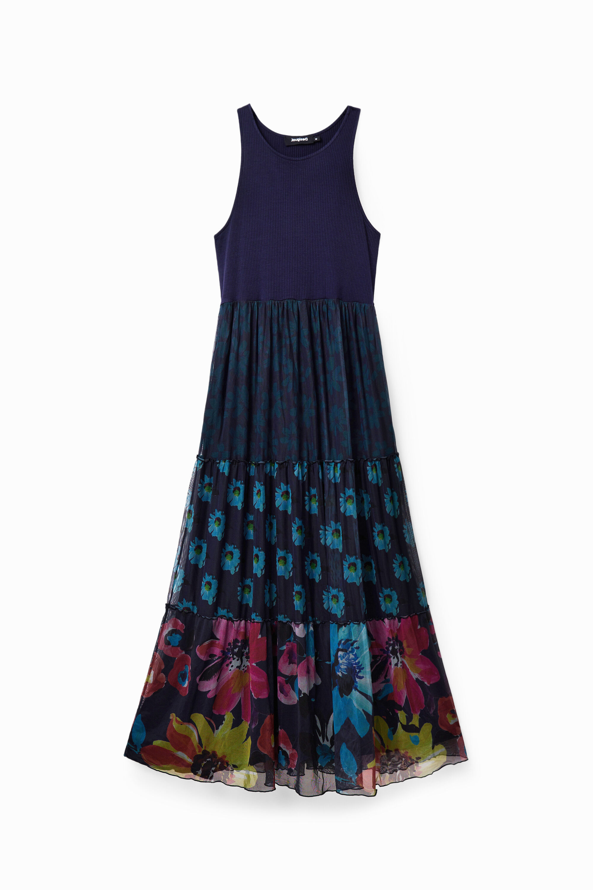 Robe longue combinée tulle