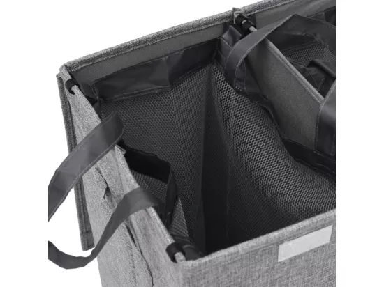 Panier à linge pliable Gris 51x34,5x59 Tissu en faux lin