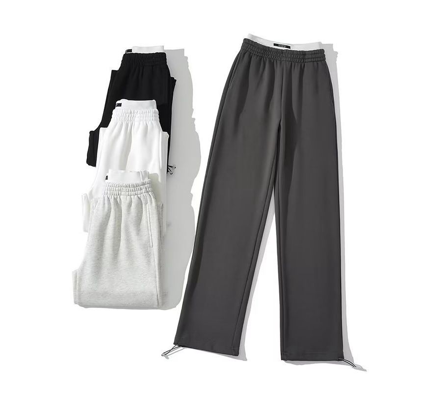 Haneliz - High Rise Applique Wijde Pijpen Joggingbroek