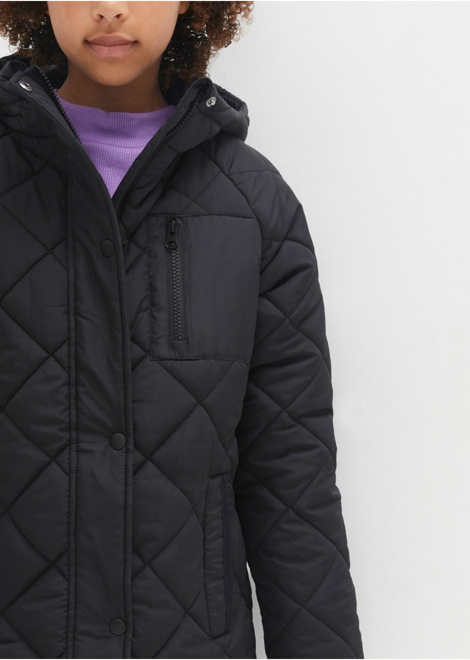 Veste mi-saison fille avec motif losange